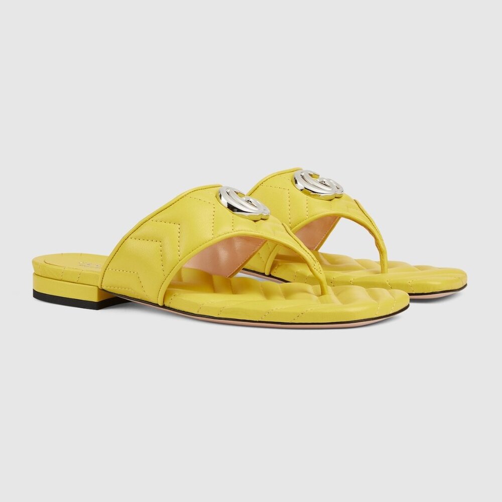 NIB Gucci GG Marmont leather thongs sandals - IT 38 US 8